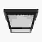 NUVO 62/1572 12 Watt; 9 inch; LED Carport Flush Mount Fixture; 3000K; Dimmable; Black Finish with Frosted Glass