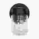 NUVO 62/1573 8 Watt; 1 Light; Porch; Wall; Mason Jar Fixture; 3000K; Black Finish with Clear Glass