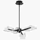 NUVO 62-2283 (SEDONA 27" LED 4 LIGHT CHAND) Sedona - 27 Inch 4 Light LED Chandelier - Matte Black - Silk Screened Acrylic Lens