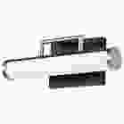 NUVO 62-656 (SOLANO LED SMALL VANITY) Solano LED Small Vanity - Black and Brushed Nickel Finish - White Acrylic Lens