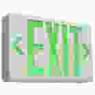 SATCO 67/100 EXIT SIGN - GREEN Green LED Exit Sign, 90min Ni-Cad backup, 120/277V, Single/Dual Face, Universal Mounting