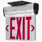 SATCO 67/113 EL EXIT SIGN - SF RD CLR Red (Clear) Edge Lit LED Exit Sign, 90min Ni-Cad backup, 120/277V, Single Face, Top/Back/End Mount
