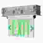 SATCO 67/115 REC EL EXIT SIGN - DF GR MIR Green (Mirror) Edge Lit LED Exit Sign; 2.94 Watts; Dual Face; 120V/277 Volt; Silver Finish