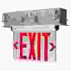 SATCO 67/117 REC EL EXIT SIGN - DF RD MIR Red (Mirror) Edge Lit LED Exit Sign; 3.14 Watt; Dual Face; 120/277 Volts; Silver Finish