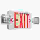 SATCO 67/121 EXIT/LIGHT DH - RED Combination Red Exit Sign/Emergency Light, 90min Ni-Cad backup, 120/277V, Dual Head, Single/Dual Face, Universal Mounting