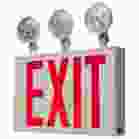 SATCO 67/124 EXIT/LIGHT TH - RED - NYC Combination Red Exit Sign/Emergency Light, 90min Ni-Cad backup, 120/277V, Tri Head, Single/Dual Face, Universal Mounting, Steel/NYC