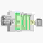 SATCO 67/125 EXIT/LIGHT DH - GREEN - RC Combination Green Exit Sign/Emergency Light; Singe/Dual Face; 120/277 Volts; Remote Compatible; White Finish