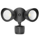 Naturaled  9692 BFD20/850/BK-SEN (Security Lights - Dual Head - With Motion SN) 120V (20W) 50,000Hr 1400 5000K