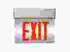Maxlite EXE-RS2S (105540) EDGELIT EXIT, RED LETTERS, SILVER, 2 SIDE, BATTERY BACKUP