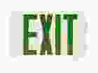 Maxlite EXT-GW (105542) THIN EXIT, THERMOPLASTIC, GREEN LETTERS, WHITE, BATTERY BACKUP