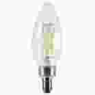 SATCO S12496 (8W/CTC/LED/935/120V/E12) 8 Watt B11 LED - Candelabra Base - Candle-Tip - Clear - 3500K CCT - 120 Volt