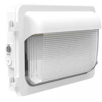 Naturaled  9674 FXTWX60SW/8CCT3/WH-PHO (Slim Forward Throw Wallpack LED - CCT- Photocell) 120-277V (25W/40W/60W) 50,000Hr 3,729/5,000/7,538 3000K/4000K/5000K
