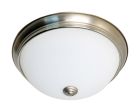 NUVO 62/1340 11 in.; LED Flush Dome Fixture; Brushed Nickel Finish with Frosted Glass