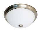 NUVO 62/1341 13 in.; LED Flush Dome Fixture; Brushed Nickel Finish with Frosted Glass
