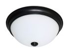 NUVO 62/1342 11 in.; LED Flush Dome Fixture; Mahogany Bronze Finish with Frosted Glass