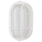 NUVO 62/1388 LED Small Oval Bulk Head Fixture; White Finish with White Glass