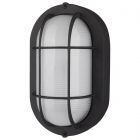 NUVO 62/1389 LED Small Oval Bulk Head Fixture; Black Finish with White Glass