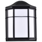 NUVO 62/1397 LED Cage Lantern Fixture; Black Finish with White Linen Acrylic