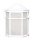 NUVO 62/1416 LED Cage Lantern Fixture; White Finish with White Linen Glass