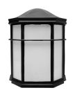 NUVO 62/1417 LED Cage Lantern Fixture; Black Finish with White Linen Glass