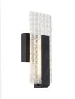 NUVO 62/1481 Ceres; LED Wall Sconce; 9W; Matte Black Finish with Ice Cube Glass