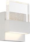 NUVO 62/1501 Ellusion; LED Small Wall Sconce; 15W; Polished Nickel Finish with Seeded Glass