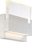 NUVO 62/1502 Ellusion; LED Medium Wall Sconce; 15W; Polished Nickel Finish with Seeded Glass