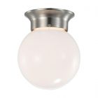 NUVO 62/1565 (LED 8W 6" LED FLUSH 3000K) 8 Watt; 6 inch; LED Flush Mount Fixture; 3000K; Dimmable; Brushed Nickel; Frosted Glass