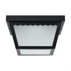 NUVO 62/1572 12 Watt; 9 inch; LED Carport Flush Mount Fixture; 3000K; Dimmable; Black Finish with Frosted Glass