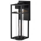 NUVO 62/1612 Ledges; 6W LED; Medium Wall Lantern; Matte Black with Clear Seeded Glass