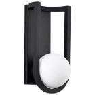 NUVO 62/1619 Cradle; 6W LED; Medium Wall Lantern; Matte Black with White Opal Glass