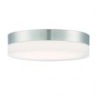 NUVO 62/458 Pi; 9 in.; Flush Mount LED Fixture; Brushed Nickel Finish with Etched Glass