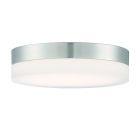 NUVO 62/460 Pi; 14 in.; Flush Mount LED Fixture; Brushed Nickel Finish with Etched Glass