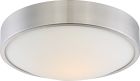 Nuvo 62/775 Perk; 13 in.; LED Flush with White Glass