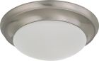 Nuvo 62/786 LED Light; Fixture; 11-3/4 in.; Flush Mounted; Frosted Glass; Brushed Nickel Finish; 120-277V