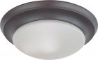 Nuvo 62/787 LED Light; Fixture; 11-3/4 in.; Flush Mounted; Frosted Glass; Mahogany Bronze Finish; 120-277V