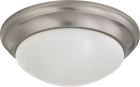 Nuvo 62/788 LED Light; Fixture; 14 in.; Flush Mounted; Frosted Glass; Brushed Nickel Finish; 120-277V