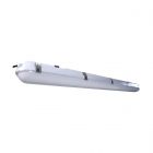 NUVO 65/824 4 Foot; Vapor Tight Linear Fixture with Intergrated Microwave Sensor; CCT & Wattage Selectable; IP65 and IK08 Rated