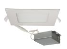 Satco S11612 12WLED/DW/EL/6/930/SQ/RD 12 watt LED Direct Wire Downlight; Edge-lit; 6 inch; 3000K; 120 volt; Dimmable; Square; Remote Driver