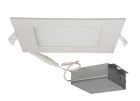 Satco S11613 12WLED/DW/EL/6/940/SQ/RD 12 watt LED Direct Wire Downlight; Edge-lit; 6 inch; 4000K; 120 volt; Dimmable; Square; Remote Driver