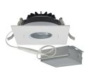 Satco S11621 12WLED/DW/GBL/4/930/SQ/RD/WH 12 watt LED Direct Wire Downlight; Gimbaled; 4 inch; 3000K; 120 volt; Dimmable; Square; Remote Driver; White