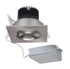 Satco S11635 12WLED/DW/DNL3/930/SQ/RD/BN 12 watt LED Direct Wire Downlight; 3.5 inch; 3000K; 120 volt; Dimmable; Square; Remote Driver; Brushed Nickel