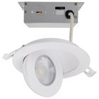 SATCO S11840 9WLED/GBL/4/CCT/RND/WH 9 Watt; CCT Selectable; LED Direct Wire Downlight; Gimbaled; 4 Inch Round; Remote Driver; White