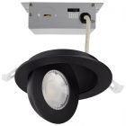 SATCO S11842 9WLED/GBL/4/CCT/RND/BLK 9 Watt; CCT Selectable; LED Direct Wire Downlight; Gimbaled; 4 Inch Round; Remote Driver; Black