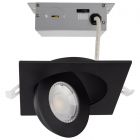 SATCO S11843 9WLED/GBL/4/CCT/SQ/BLK 9 Watt; CCT Selectable; LED Direct Wire Downlight; Gimbaled; 4 Inch Square; Remote Driver; Black