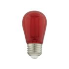 SATCO S8022 1W/LED/S14/RED/120V/ND/4PK 1 Watt; S14 LED Filament; Red Transparent Glass Bulb; E26 Base; 120 Volt; Non-Dimmable; Pack of 4