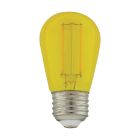 SATCO S8025 1W/LED/S14/YELLOW/120V/ND/4PK 1 Watt; S14 LED Filament; Yellow Transparent Glass Bulb; E26 Base; 120 Volt; Non-Dimmable; Pack of 4