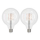 Bulbrite 861573 LED8G40/27K/FIL/3-2PK Pack of (2) 8.5 Watt Dimmable Clear Glass G40 LED Light Bulbs with Medium (E26) Screw Base 2700K (Warm White Light), 800 Lumens