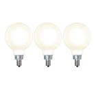 Bulbrite 861577 LED4G16/27K/FIL/M/3-3PK Pack of (3) 4 Watt Dimmable Milky Finish G16 Candelabra (E12) LED Bulb - 350 Lumens, 2700K, and 80 CRI