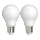 Bulbrite 861582 LED9A19/27K/FIL/M/3-2PK Pack of (2) 8.5 Watt Dimmable Milky Finish A19 Medium (E26) LED Bulb - 1100 Lumens, 2700K, and 80 CRI
